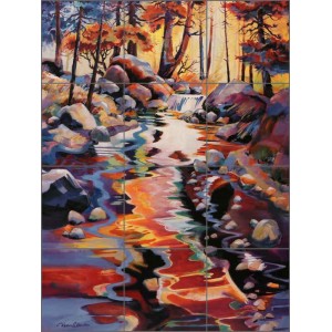Ceramic Tile Mural Backsplash Cullar Mountain Stream Landscape Art WC119   111907304395